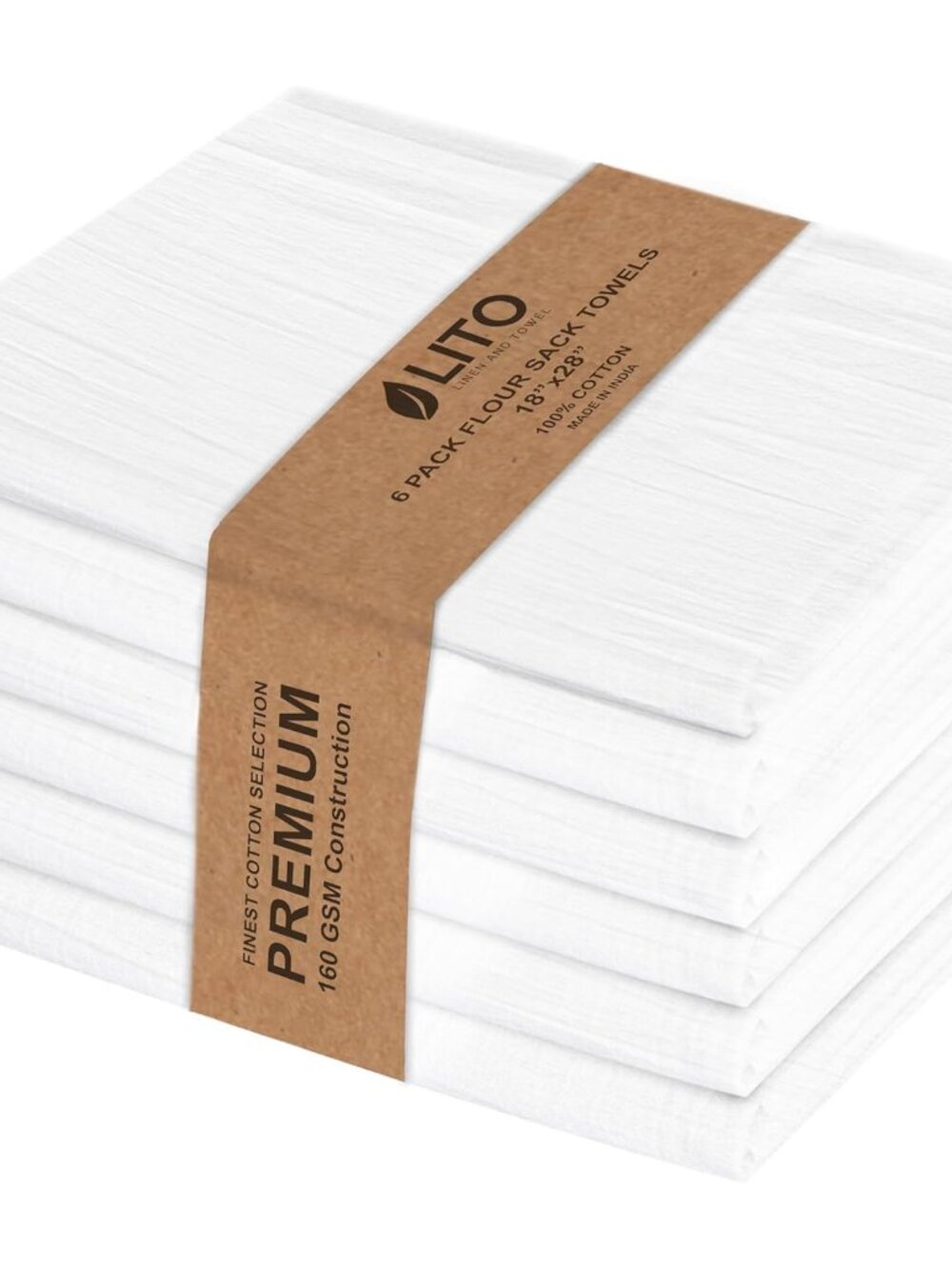 Flour Sack Towels - 100% Cotton Tea Towels for Crafts, Dish Towels for Kitchen,
